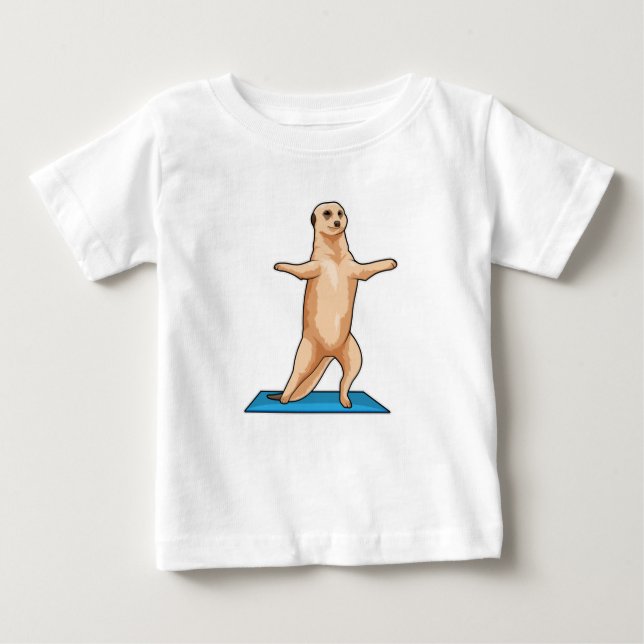 Meerkat at Fitness Stretching exercise Baby T-Shirt (Front)
