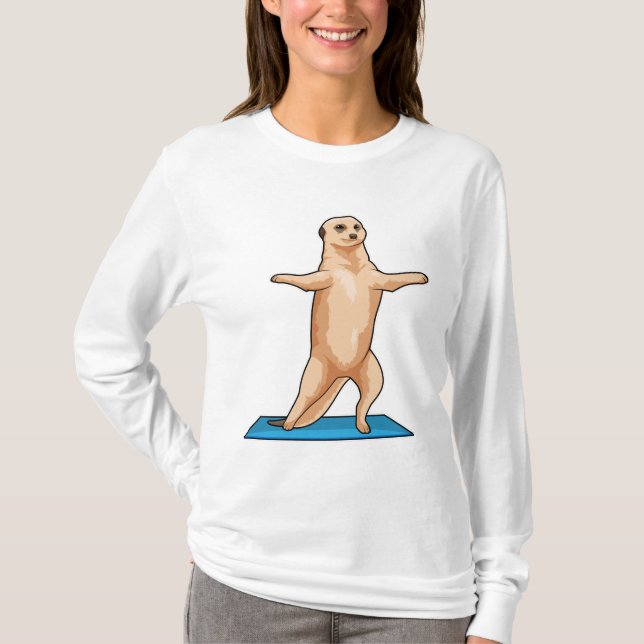 Meerkat at Fitness Stretching exercise T-Shirt (Front)