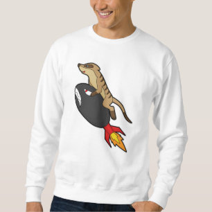 Meerkat at Flying with Rocket Sweatshirt