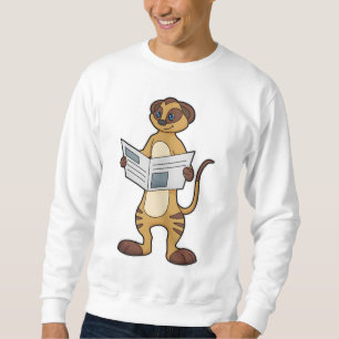 Meerkat at Reading a Newspaper Sweatshirt