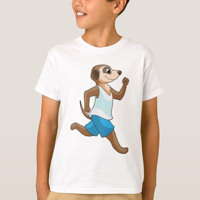 Meerkat at Running Sports T-Shirt (Front)
