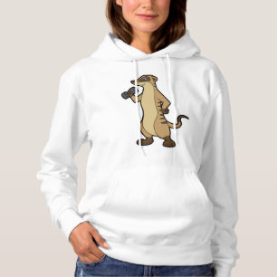 Meerkat at Strength training with Dumbbell Hoodie