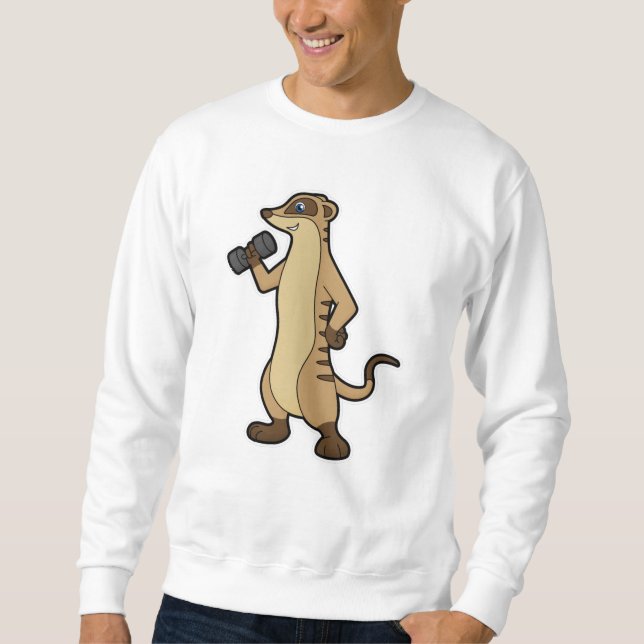 Meerkat at Strength training with Dumbbell Sweatshirt (Front)