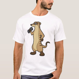 Meerkat at Strength training with Dumbbell T-Shirt
