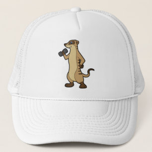 Meerkat at Strength training with Dumbbell Trucker Hat