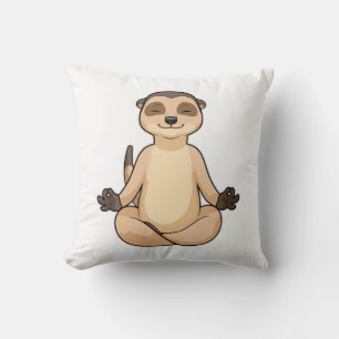 Meerkat at Yoga Meditation Cushion