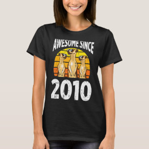 Meerkat Awesome Since 2010 12th Birthday 12 Years T-Shirt