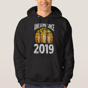 Meerkat Awesome Since 2019 3rd Birthday 3 Years Ol Hoodie