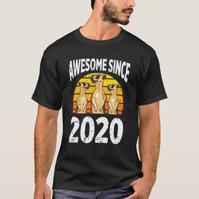 Meerkat Awesome Since 2020 2Nd Birthday 2 Years Ol T-Shirt (Front)
