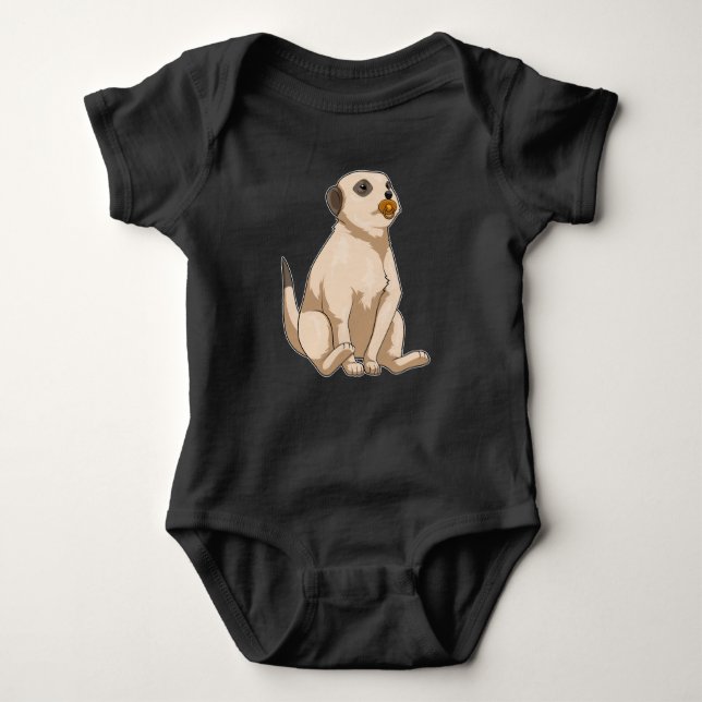 Meerkat Baby Pacifier Baby Bodysuit (Front)