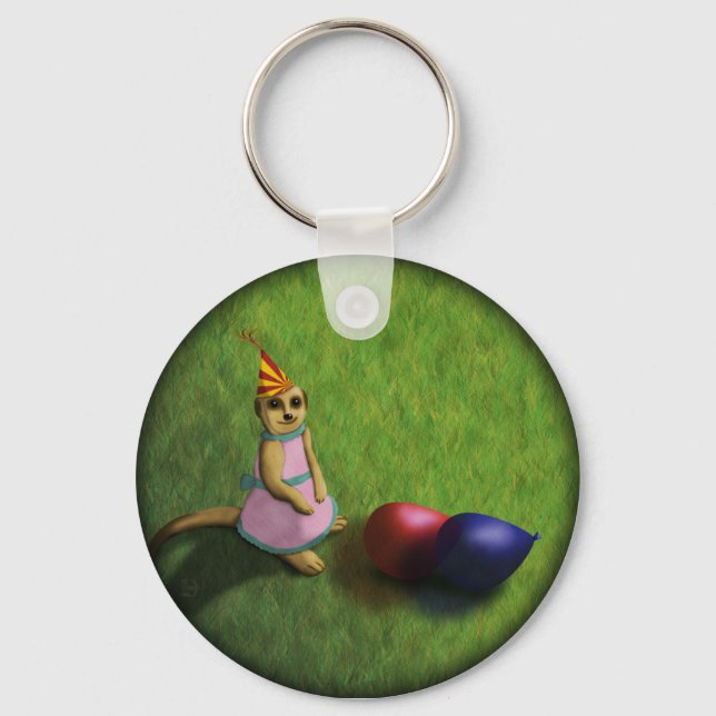 Meerkat Birthday, keychain (Front)