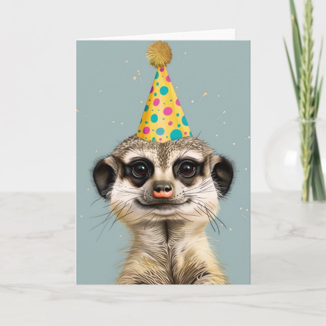 Meerkat Birthday Party Greeting Card (Front)