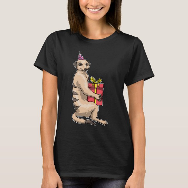 Meerkat Birthday Party hat T-Shirt (Front)