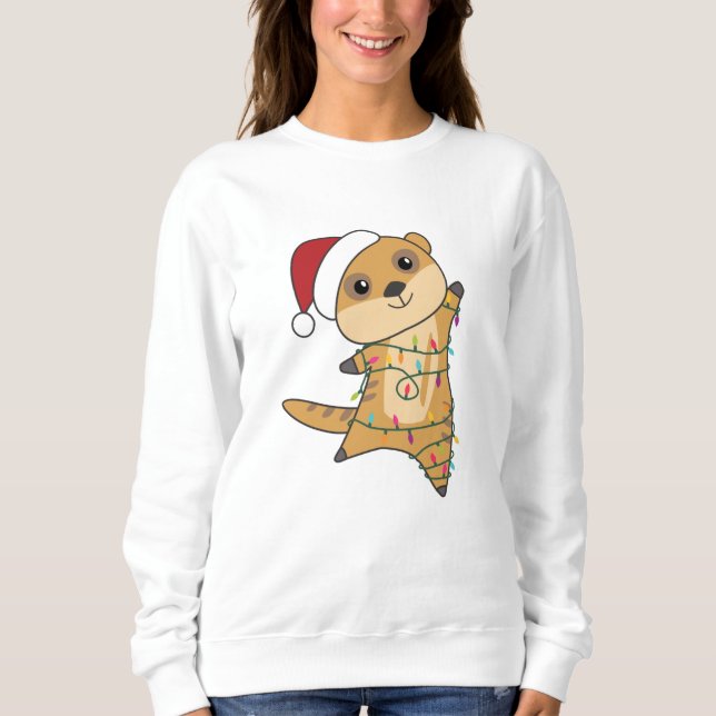 Meerkat Christmas Snow Winter Animals Sweatshirt (Front)
