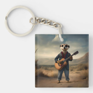 Meerkat Country And Western Artist, Key Ring
