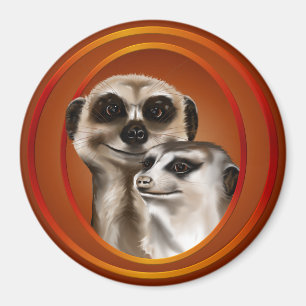 Meerkat Couple-Magnets Magnet