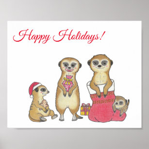 Meerkat  Custom Christmas  animal nursery poster