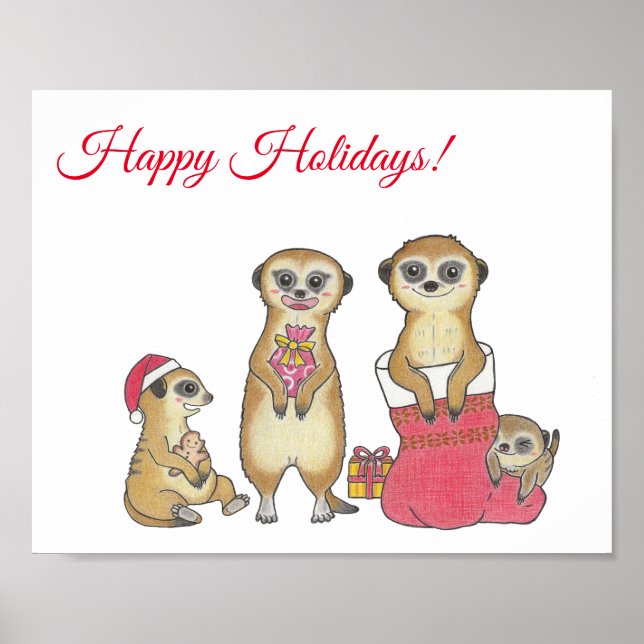 Meerkat  Custom Christmas  Animal Nursery Poster (Front)