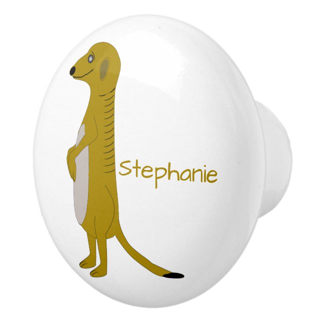 Meerkat Design Personalised Ceramic Knob (Right)
