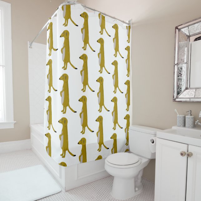 Meerkat Design Shower Curtain (In Situ)