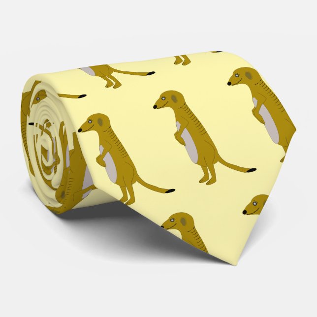 Meerkat Design Tie (Rolled)