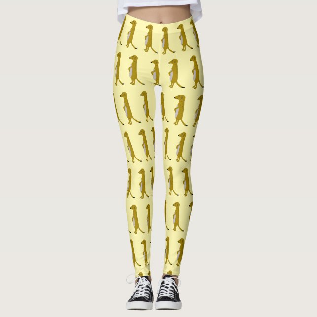 Meerkat Design You Choose Background Colour Leggings (Front)