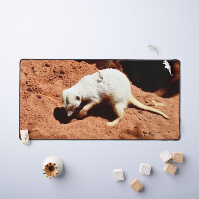 Meerkat Digging In The Dirt, Desk Mat (Kids Table)
