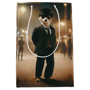 Meerkat Dressed For Black Tie Event, Medium Gift Bag