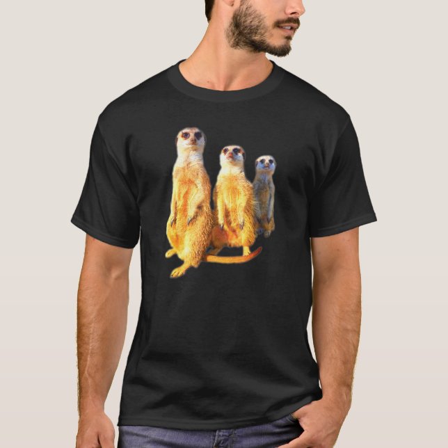 Meerkat family photo group cool meerkats sweet T-Shirt (Front)