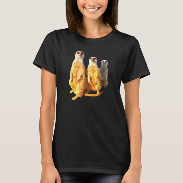Meerkat family photo group cool meerkats sweet T-Shirt (Front)
