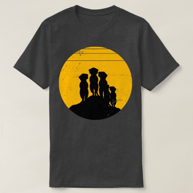 Meerkat Family Retro Meerkat T-Shirt (Design Front)