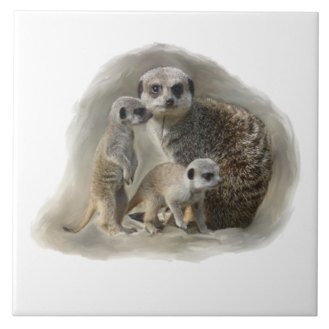 meerkat family tile (Front)