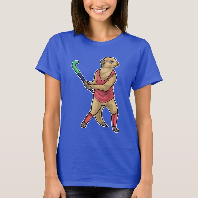Meerkat Field hockey Hockey stick T-Shirt (Front)