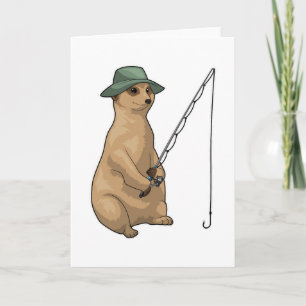 Meerkat Fishing Fisher Fishing rod Card