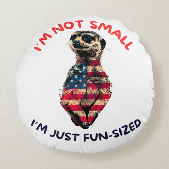 Meerkat  Flag America Round Cushion (Front)