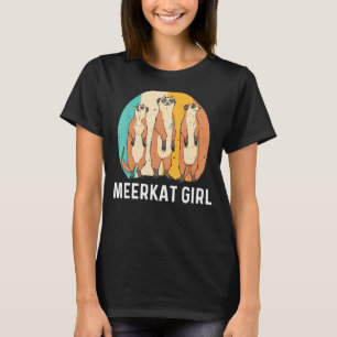 Meerkat For Girls Kids Retro Wildlife Zoo Animal T-Shirt