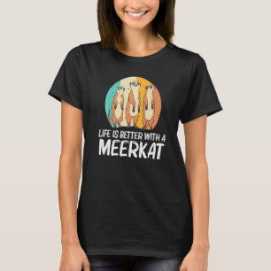 Meerkat For Men Women Retro Wildlife Zoo Animal T-Shirt