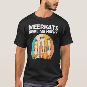 Meerkat For Men Women Retro Wildlife Zoo Animal T-Shirt