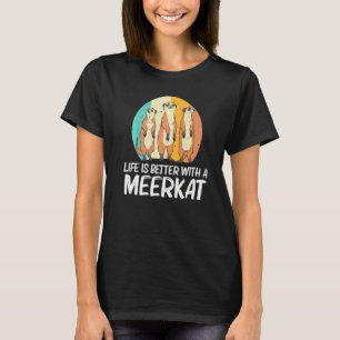 Meerkat For Men Women Retro Wildlife Zoo Animal T-Shirt