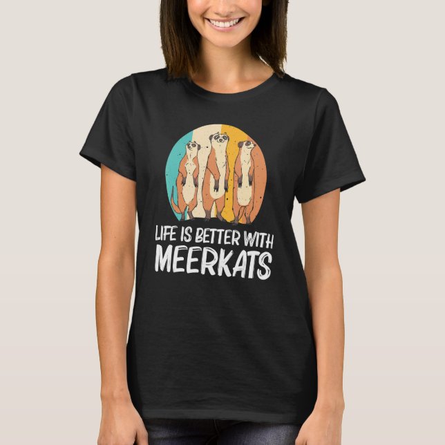   Meerkat For Men Women Retro Wildlife Zoo Animal  T-Shirt (Front)