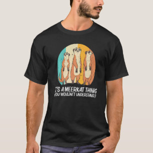Meerkat For Men Women Retro Wildlife Zoo Animal T-Shirt