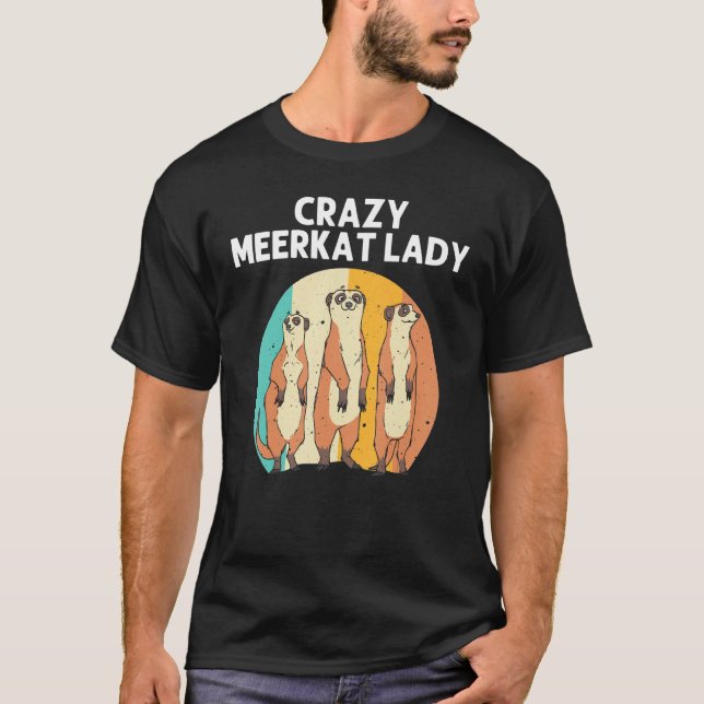   Meerkat For Women Mum Retro Wildlife Zoo Animal  T-Shirt (Front)
