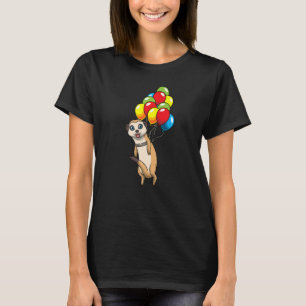 Meerkat Hanging On Balloons Suricate African Anima T-Shirt