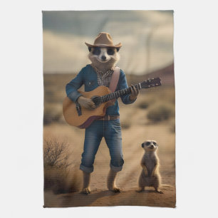 Meerkat Hoedown, Tea Towel
