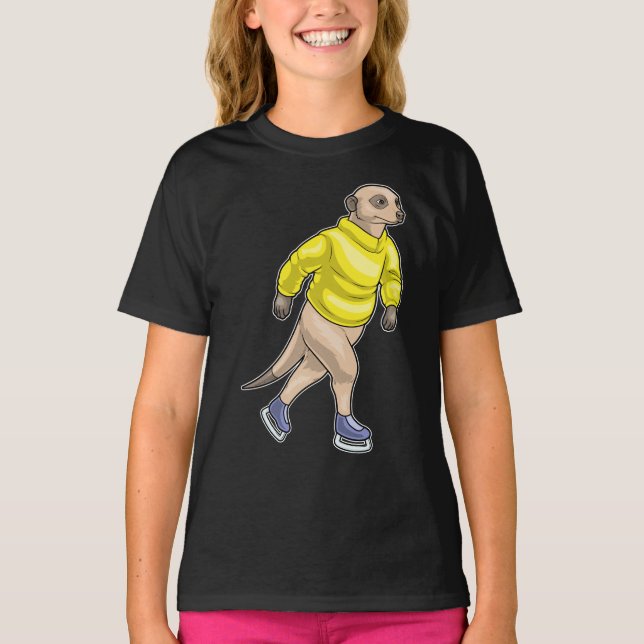 Meerkat Ice skating Ice skates T-Shirt (Front)