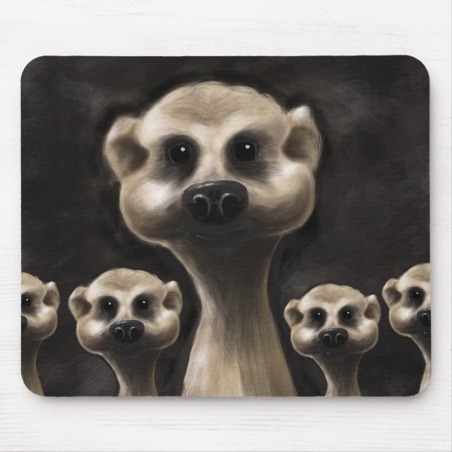 Meerkat illustration mouse mat (Front)