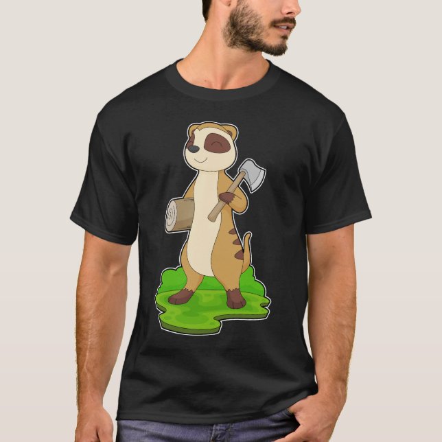 Meerkat Lumberjack Axe T-Shirt (Front)