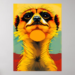 Meerkat Majesty – Pop Art Safari Guardian Poster
