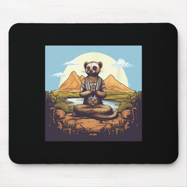 Meerkat Meditation Yoga  Mouse Pad (Front)