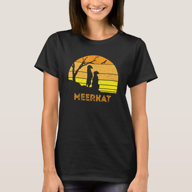Meerkat Mongoose Kalahari Desert Sunset Safari Afr T-Shirt (Front)